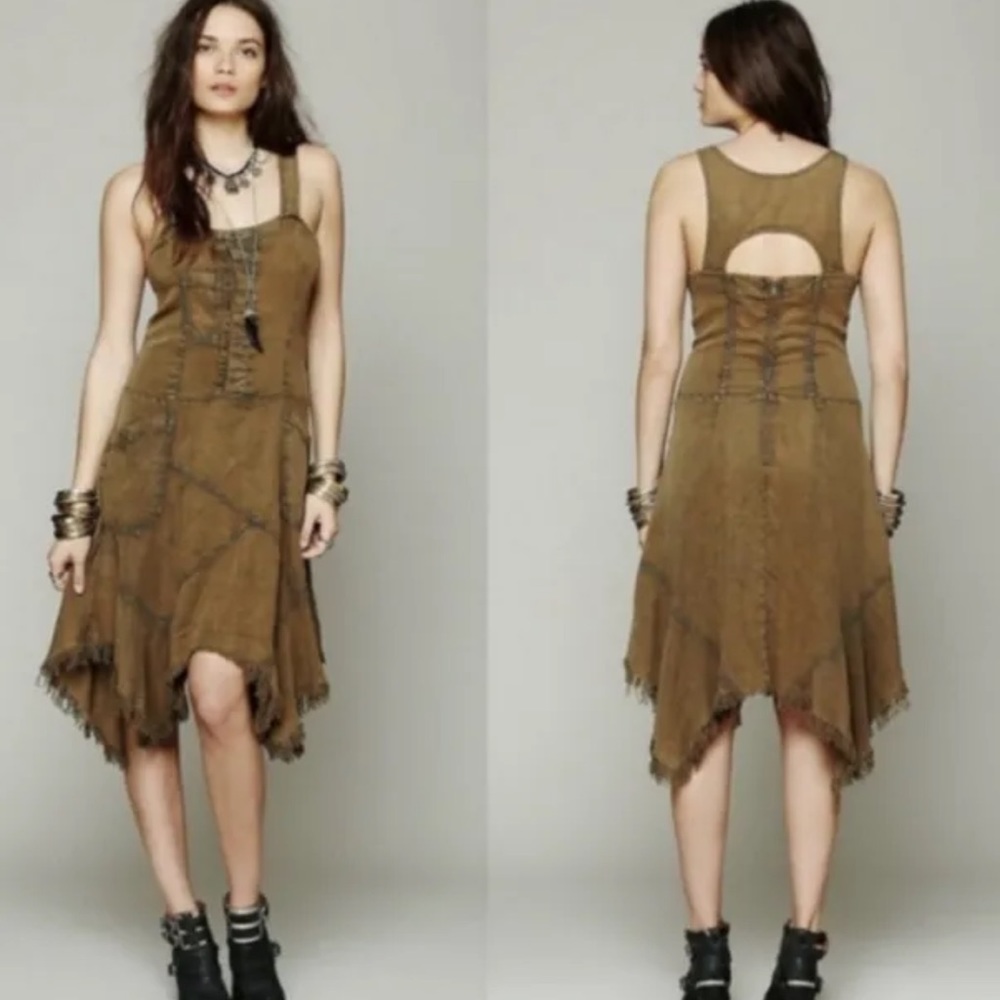 Brown Sleeveless Women's Dress